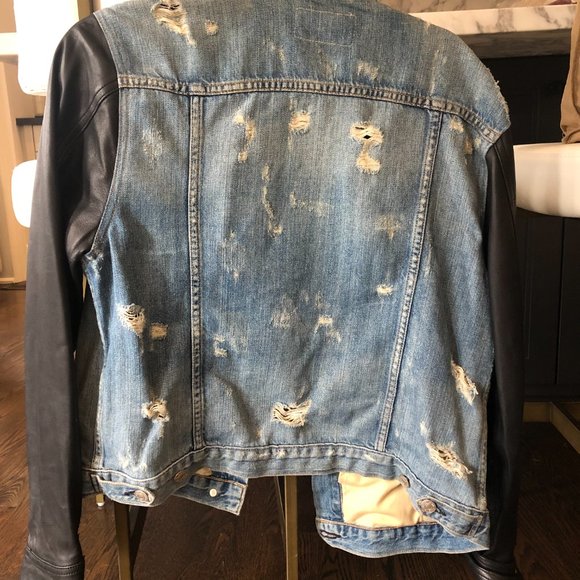 Rag & Bone jean jacket with leather sleeves - Picture 2 of 2